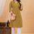 Mustard pure cotton printed kurta