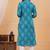 Blue pure cotton printed kurta