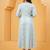 Sky-blue cotton printed dress