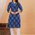 Blue pure cotton printed kurta