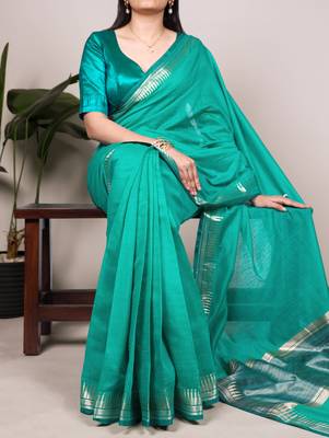 Festive elegance in cotton silk zari weave 1