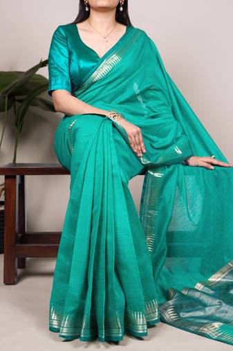 Festive elegance in cotton silk zari weave