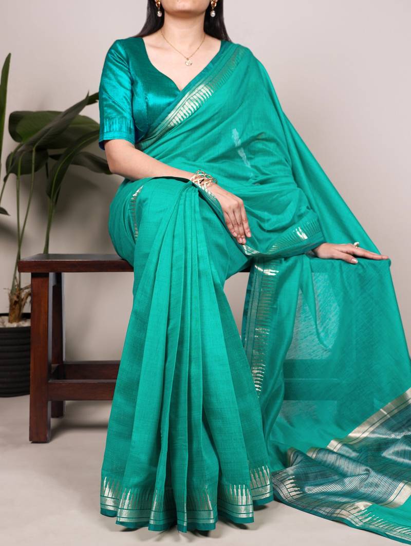 Festive elegance in cotton silk zari weave
