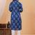 Blue pure cotton printed kurta