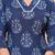 Blue pure cotton printed kurta