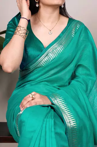 Festive elegance in cotton silk zari weave