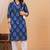 Blue pure cotton printed kurta