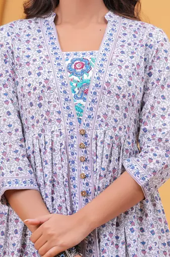 Multicolor cotton printed dress