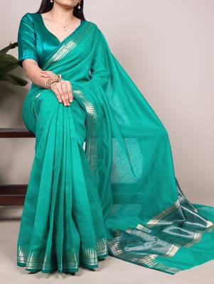 Festive elegance in cotton silk zari weave 4