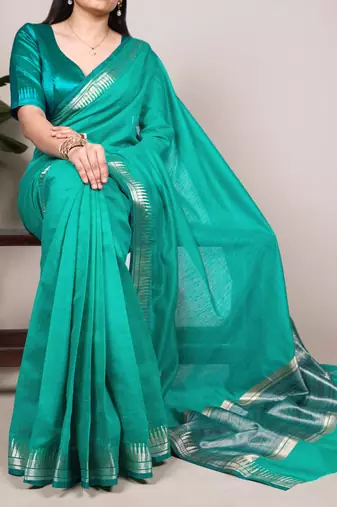 Festive elegance in cotton silk zari weave