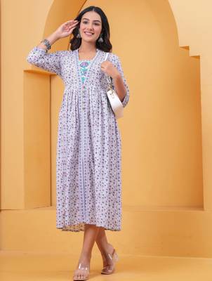 Multicolor cotton printed dress 5