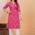Pink pure cotton printed kurta