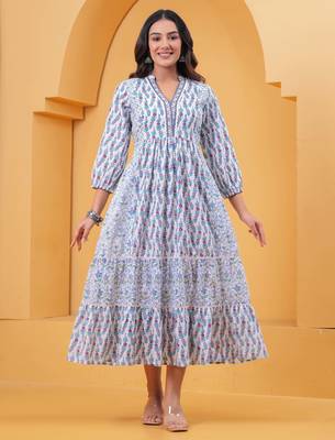Multicolor cotton printed dress 1