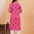 Pink pure cotton printed kurta