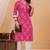 Pink pure cotton printed kurta