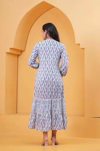 Multicolor cotton printed dress