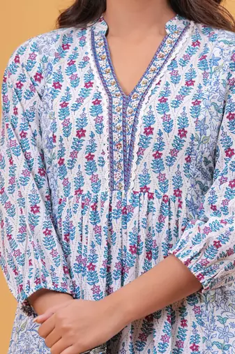 Multicolor cotton printed dress