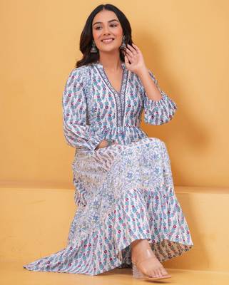 Multicolor cotton printed dress 5