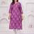 Purple pure cotton printed kurta