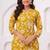 Light-yellow pure cotton printed kurta