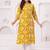 Light-yellow pure cotton printed kurta