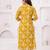 Light-yellow pure cotton printed kurta