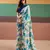 Graceful satin silk saree with floral prints