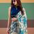 Graceful satin silk saree with floral prints