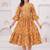 Mustard cotton printed dress