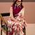 Graceful satin silk saree with floral prints
