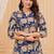 Blue pure cotton printed kurta