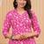 Pink pure cotton printed kurta