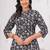 Black pure cotton printed kurta
