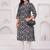 Black pure cotton printed kurta