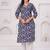 Blue pure cotton printed kurta
