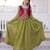 Parrot green embroidered Anarkali with velvet koti set