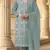 sea green faux georgette sequin embroidered suit