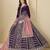 Purple velvet anarkali suit with dupatta