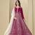 Pink velvet anarkali suit with dupatta