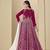 Pink velvet anarkali suit with dupatta