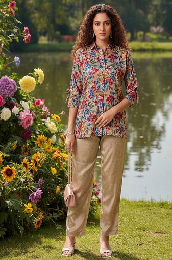 Multicolor  cord sets with scarf