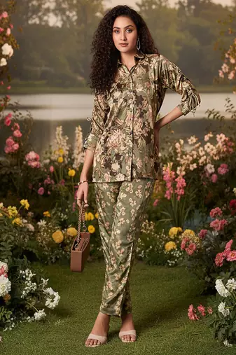 Multicolor  cord sets with scarf