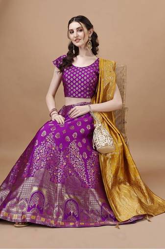 	Purple Brocade Fabric