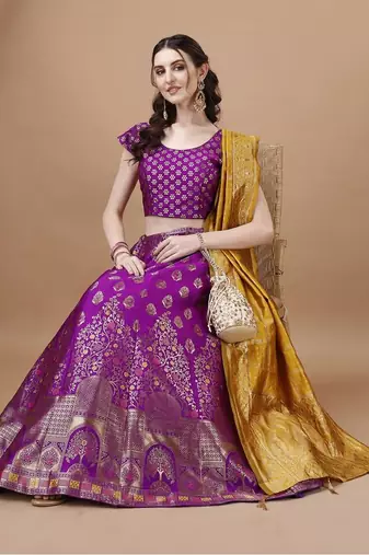 	Purple Brocade Fabric