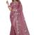pink net saree with resham embroidery