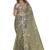 pista net saree with resham embroidery