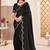 traditional indian black handwork zarkan border silk blend saree