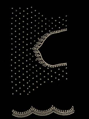 black silk saree with zarkan border work 3