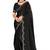 traditional indian black handwork zarkan border silk blend saree
