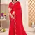 red silk saree with zarkan border work